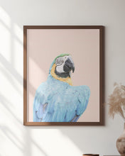 Load image into Gallery viewer, Blue Macaw | Blue parrot wall art
