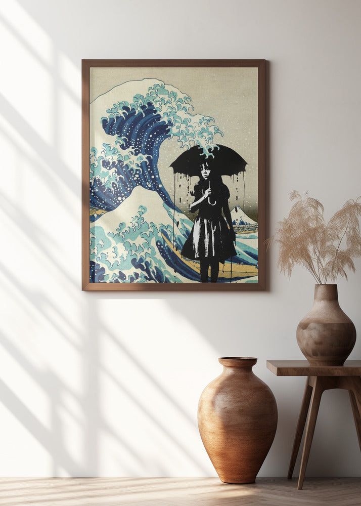 Under the Wave Banksy Style Wall Art