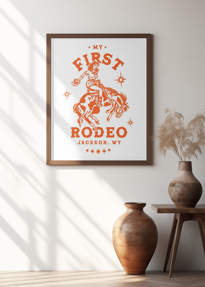My First Rodeo Jackson Wyoming Horseback Cowgirl