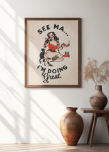 Load image into Gallery viewer, See Ma Poster Funny Vintage Pinup Girl &amp; Cat
