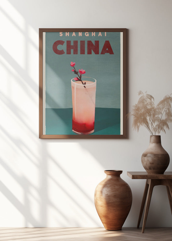 Travel Poster Cocktail | Shanghai China wall art