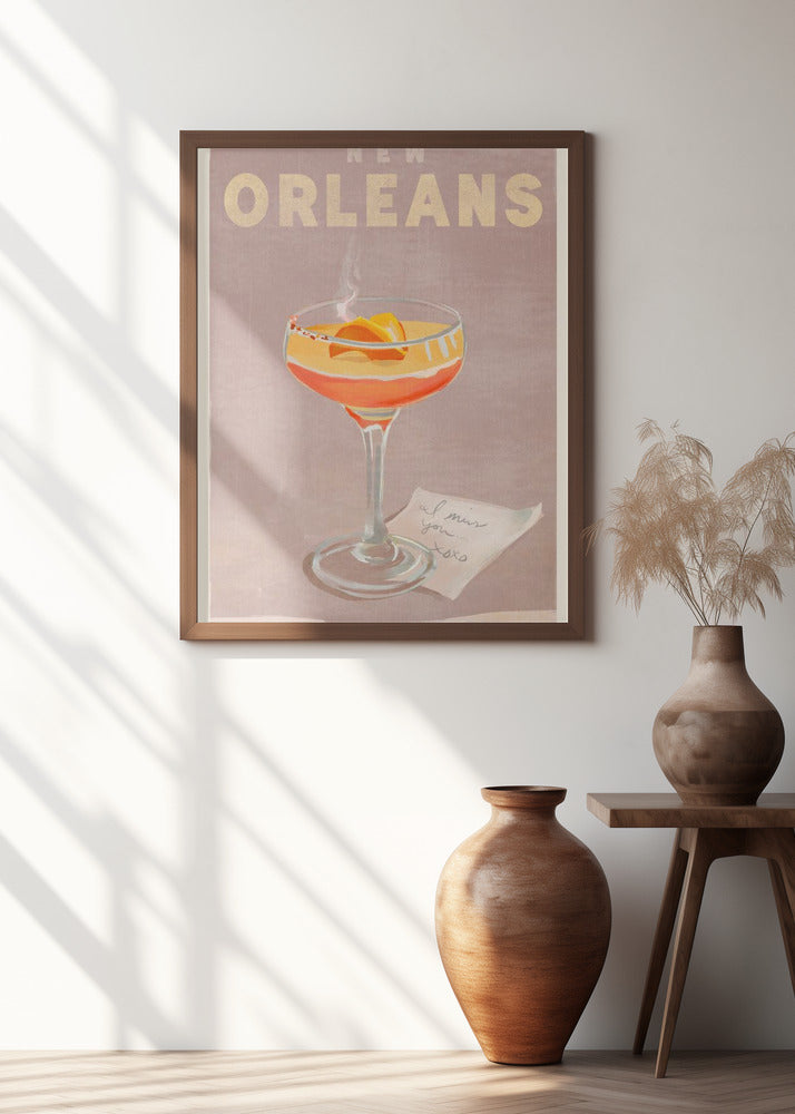 New Orleans Cocktail Travel Poster