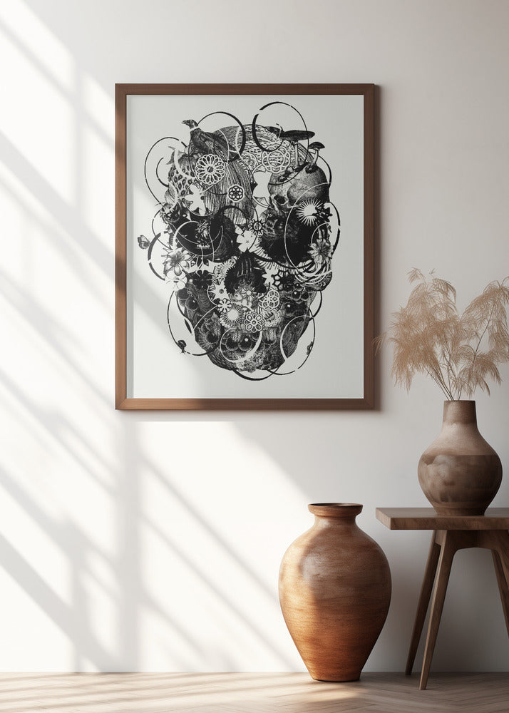 Skull - black and white