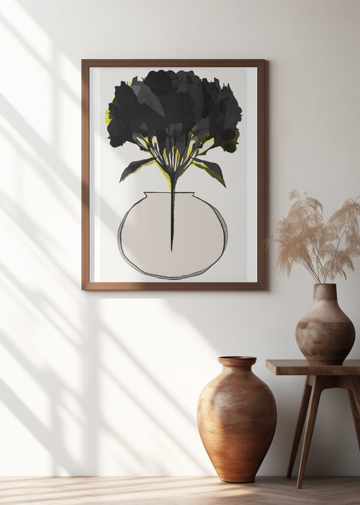 Black Flowers In Vase