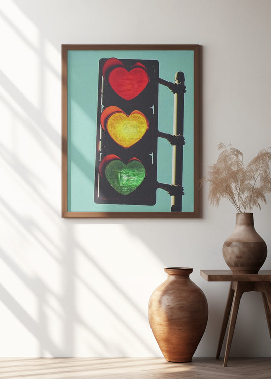 Traffic Light In Love | Heart wall art