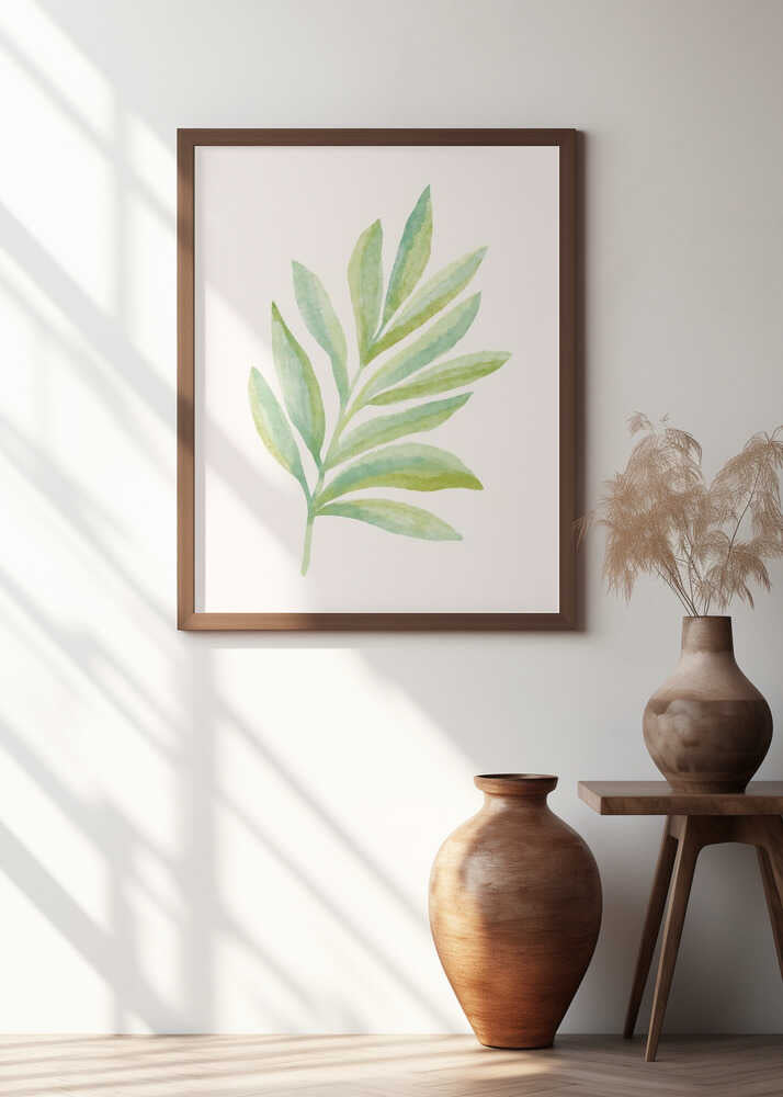 Watercolor Green Leaf