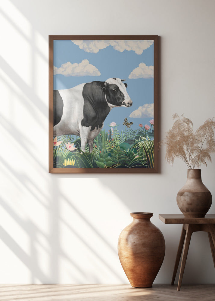 Colourful Portraits of Happy Cows (butterfly Included)