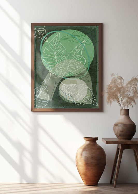 Abstract Green Leaves