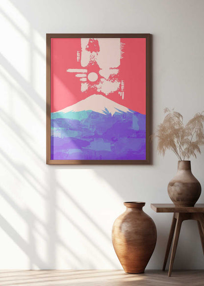 Mount Fuji Red Abstract