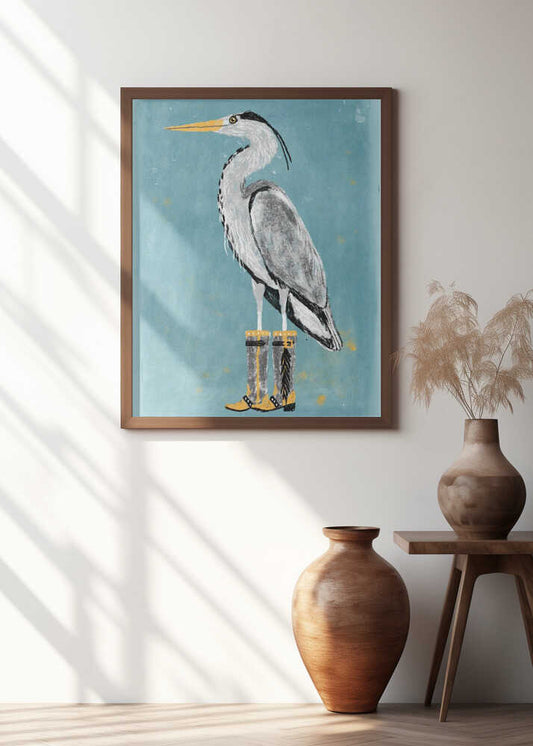 Grey Heron in Cowboy Boots