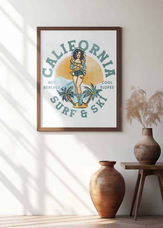 California Surf &amp; Ski Pin Up Art