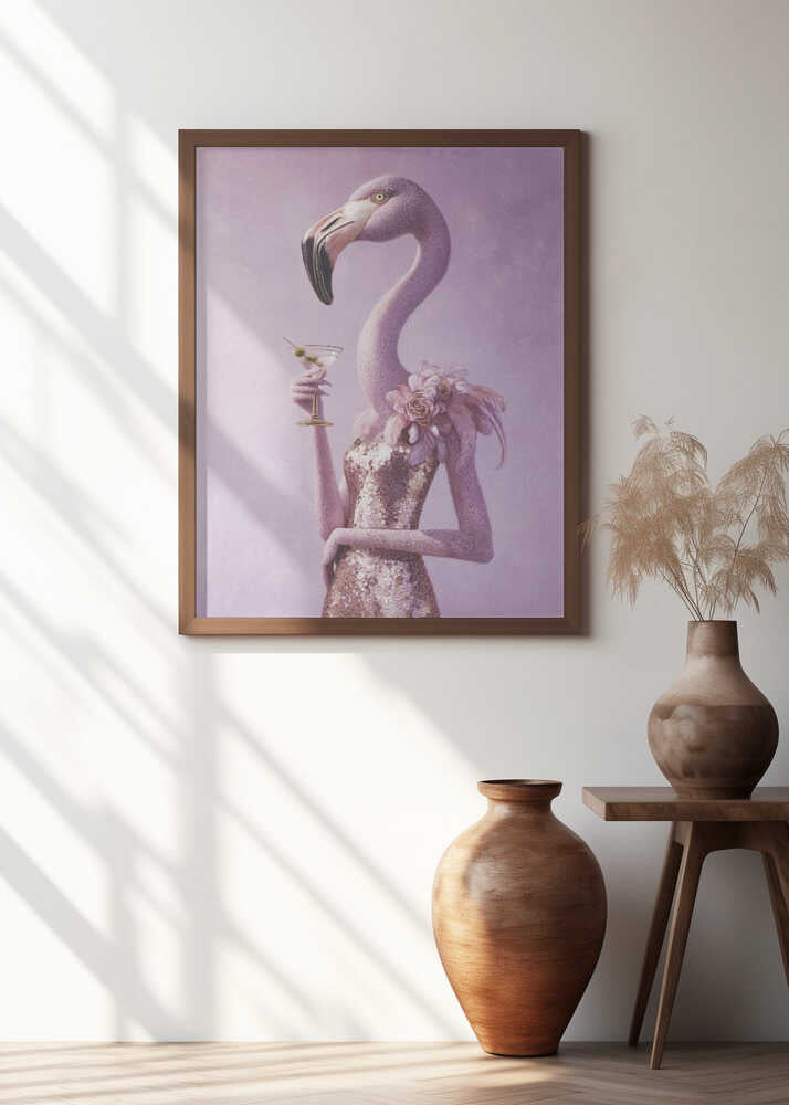 Flamingo In Cocktail Dress