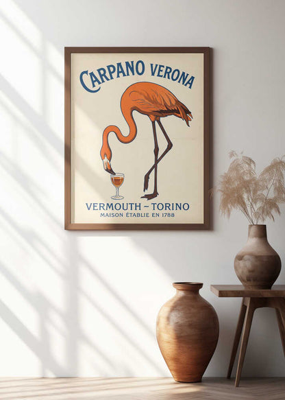 Flamingo Sipping Vermouth