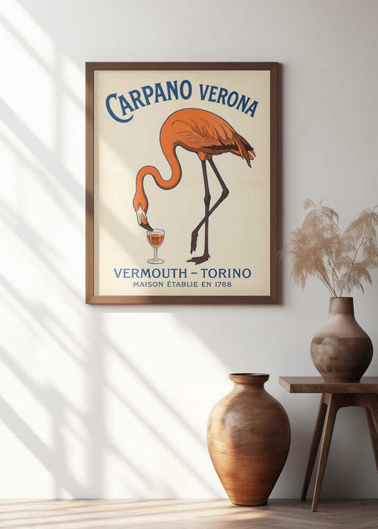 Flamingo Sipping Vermouth