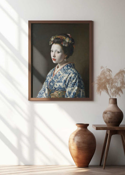 Geisha in Blue Kimono