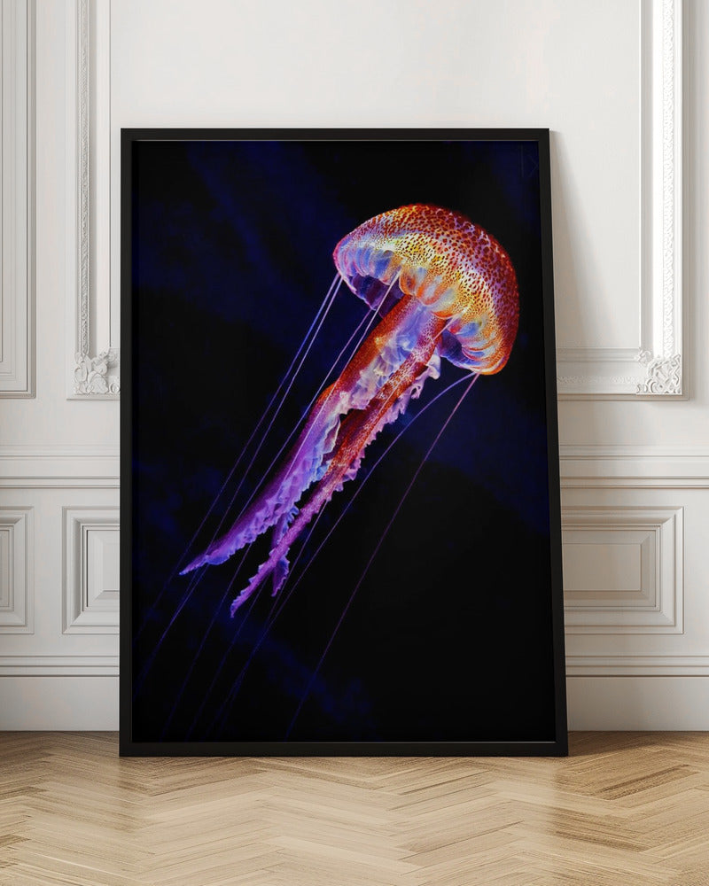 Jellyen | Neon Jelly Fish Wall Art Print | Luxury Bathroom Print