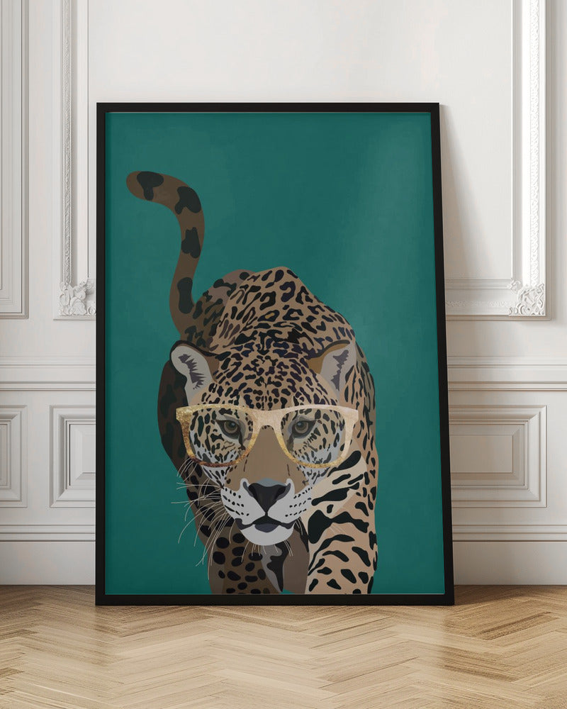 Curious green leopard