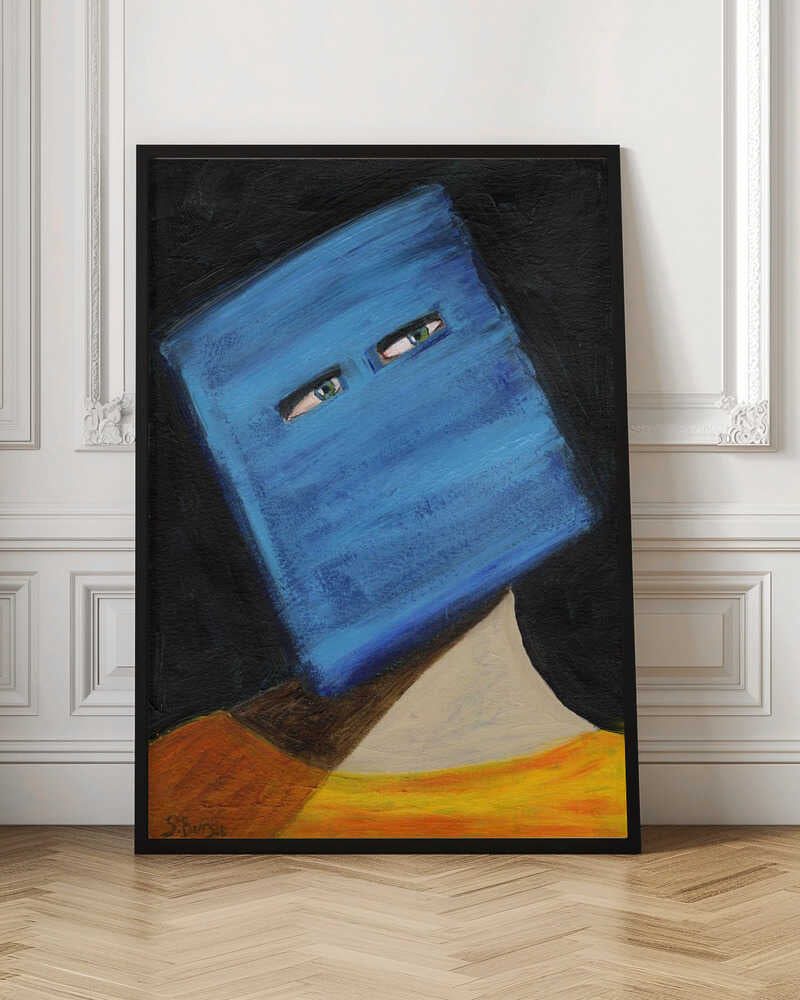 Abstract Blue Head Portrait