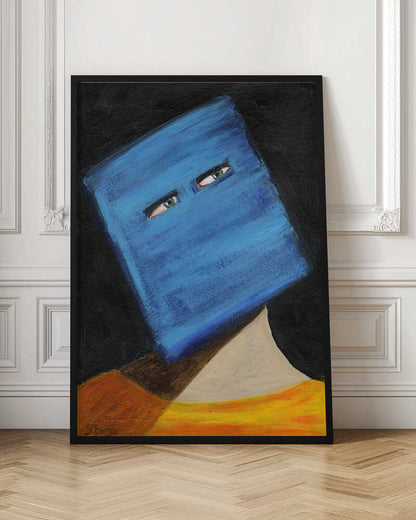 Abstract Blue Head Portrait