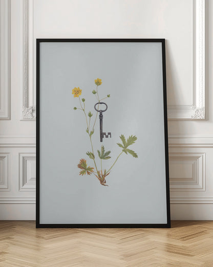 Botanical vintage key
