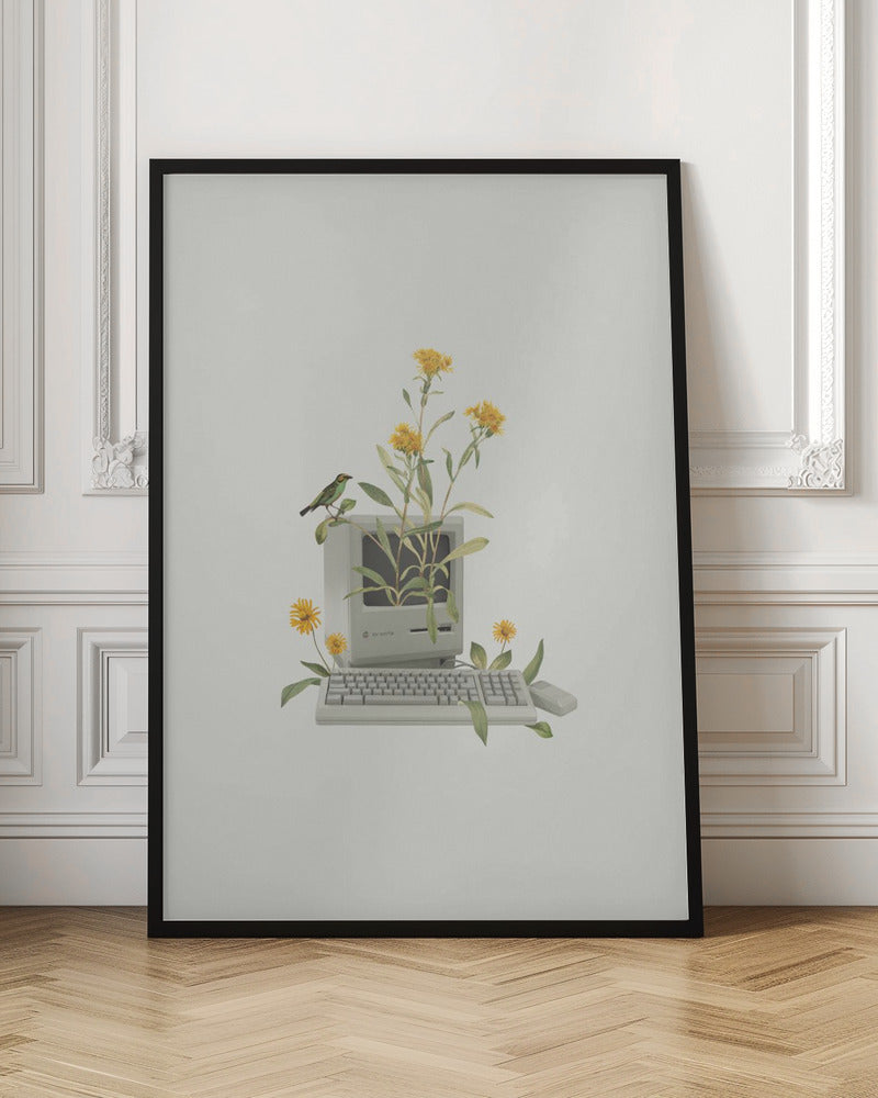 Floral vintage computer