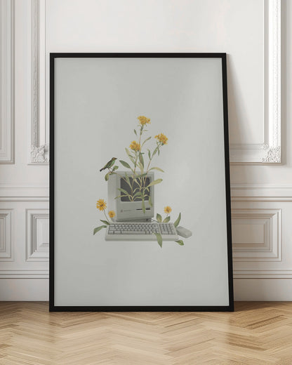 Floral vintage computer