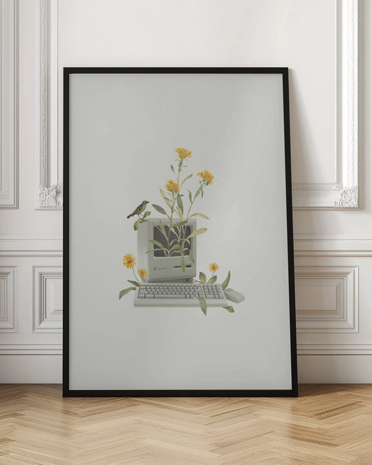 Floral vintage computer