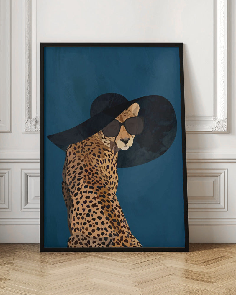 Fashionable Cheetah wearing a sunhat