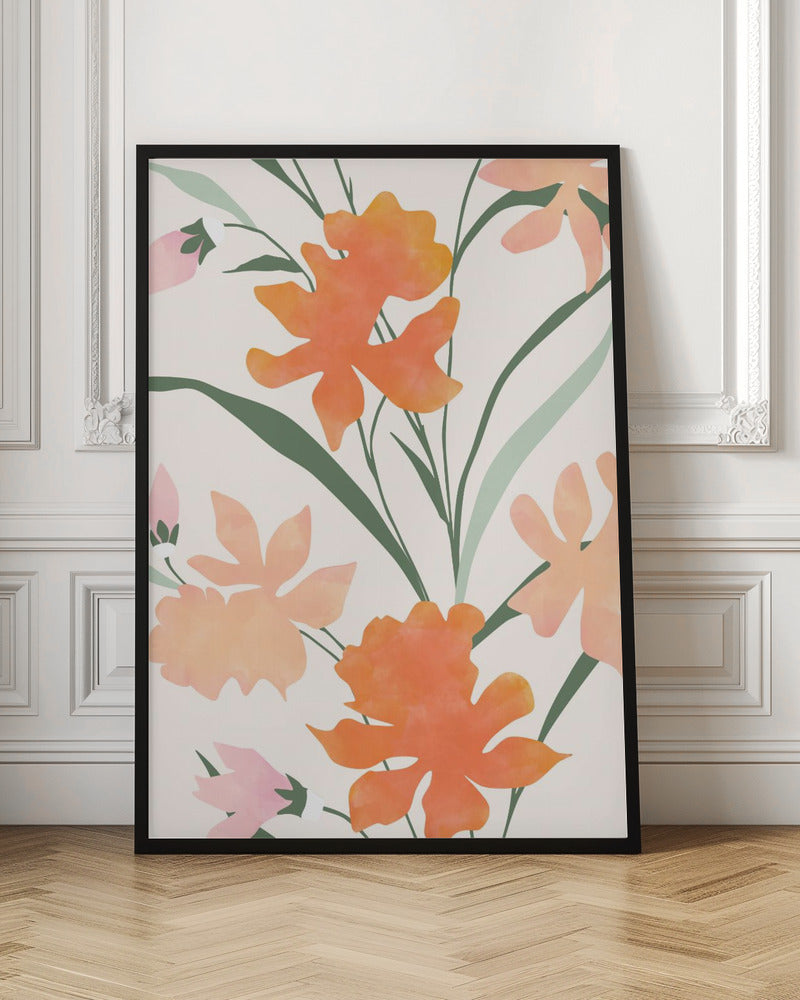 Floral Pattern With Abstract Colorful Flowers