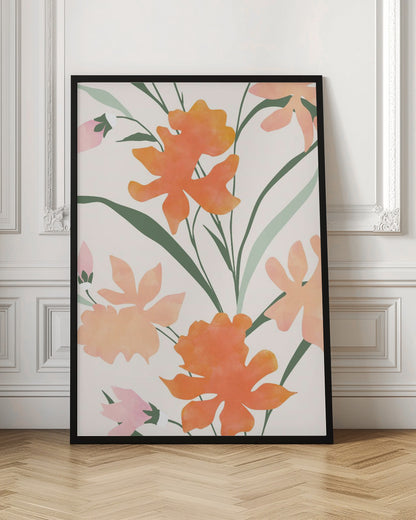 Floral Pattern With Abstract Colorful Flowers