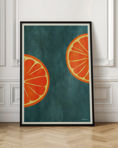 You and Me | Water colour orange fruit wall art