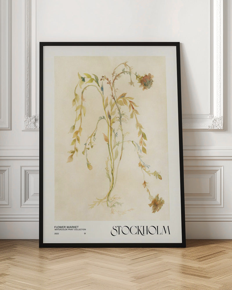 Watercolor print collection. Flower market - Stockholm