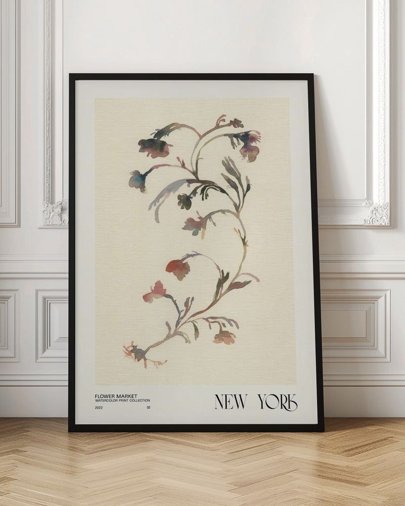 Watercolor print collection. Flower market - New York