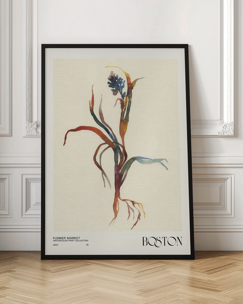 Watercolor print collection. Flower market - Boston