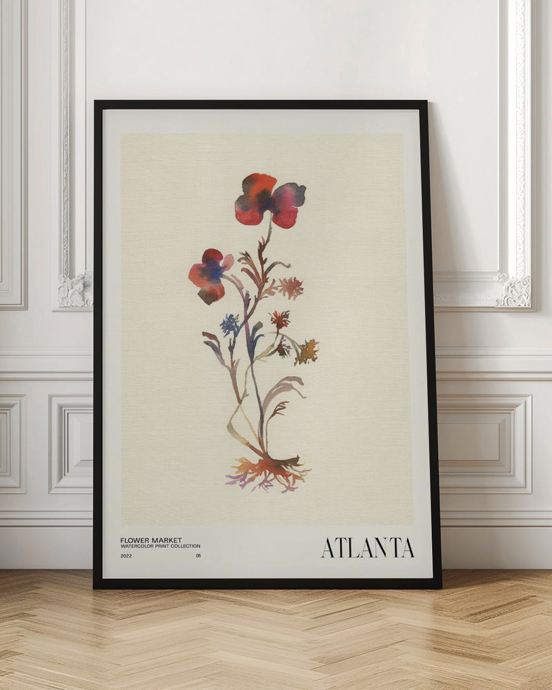 Watercolor print collection. Flower market - Atlanta
