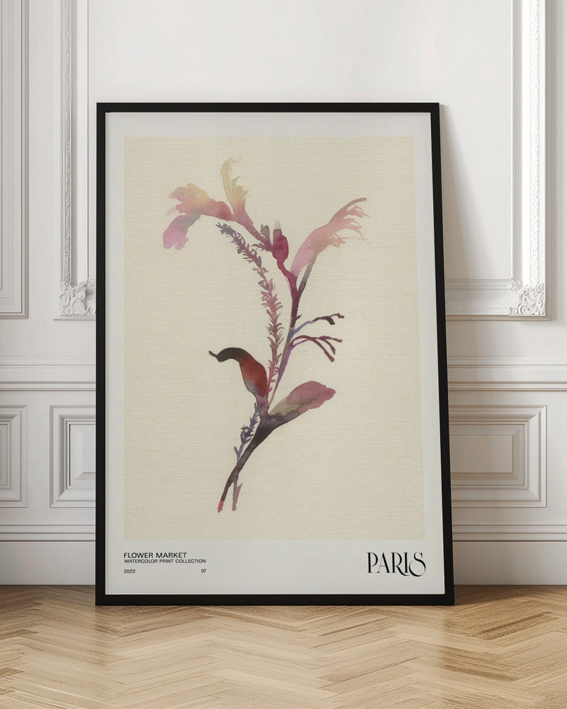 Watercolor print collection. Flower market - Paris