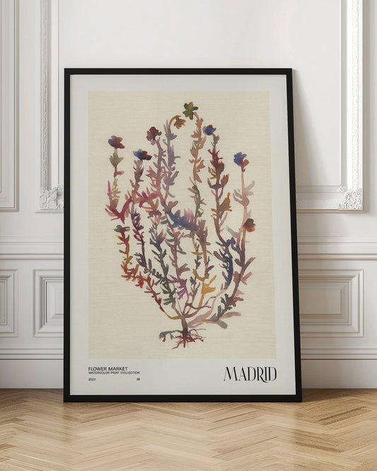 Watercolor print collection. Flower market - Madrid