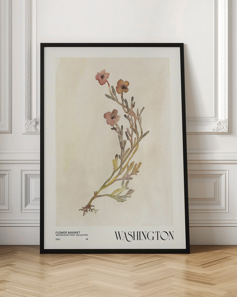 Watercolor print collection. Flower market - Washington