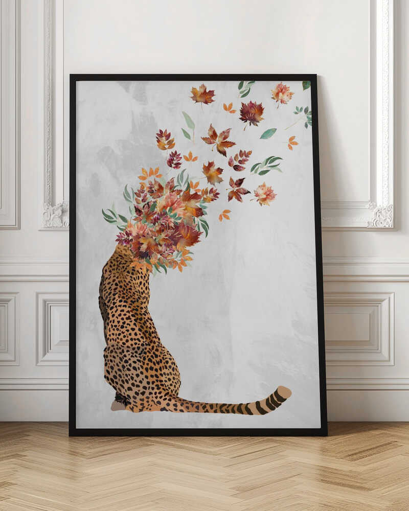 Cheetah Autumn Leaves Head