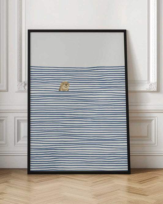 Happy Otter In Stripes