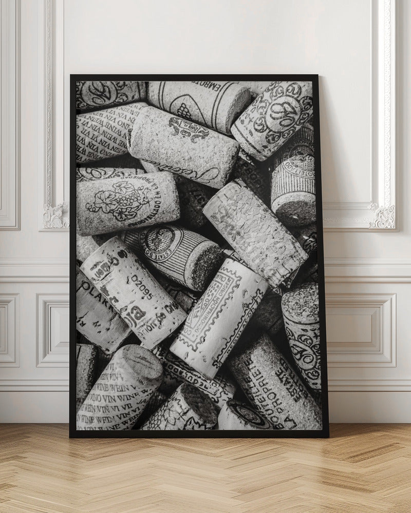 Wine 001 Bw | Cork wall art