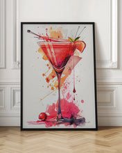 Load image into Gallery viewer, Cosmopolitan cocktail Watercolour Wall Art Print
