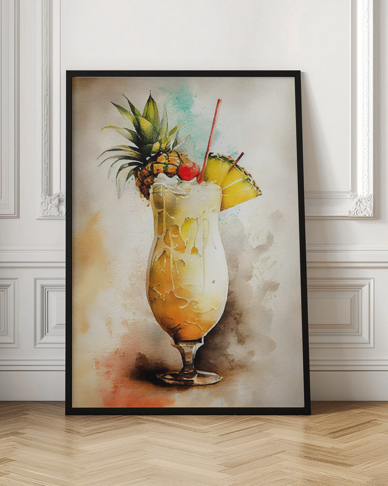 Pina Colada Drinks cocktail Wall Art Print