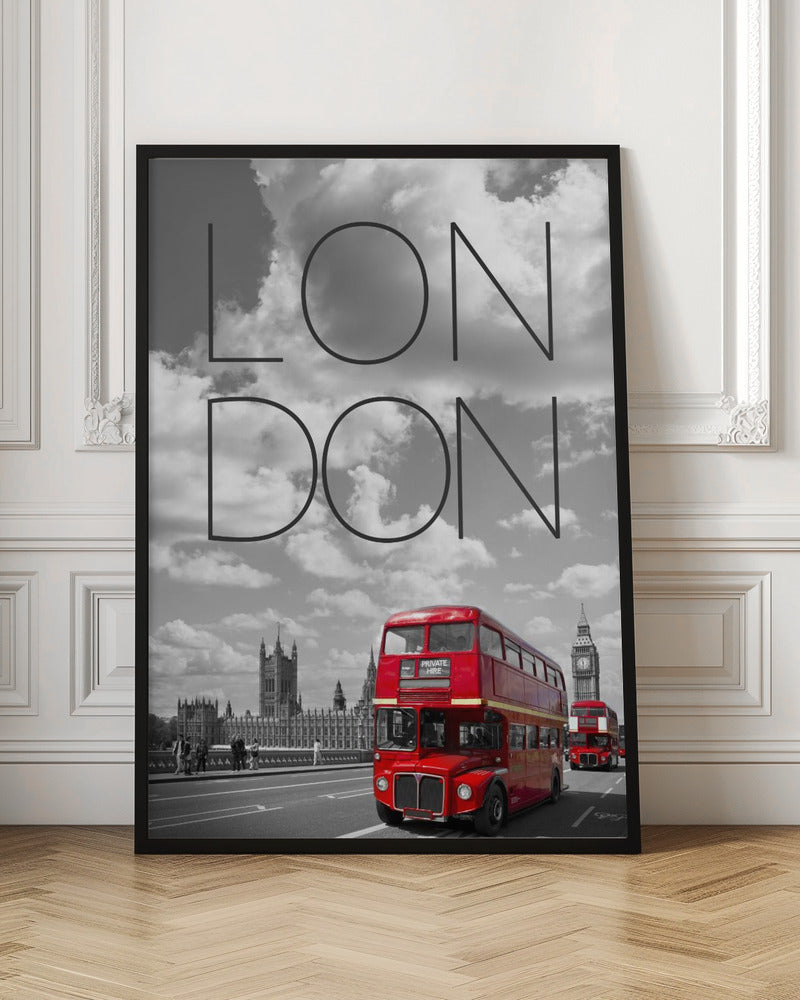 Red Buses in London | London Travel Art Skyline