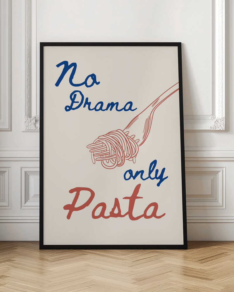 No drama only pasta, Illustration + Text