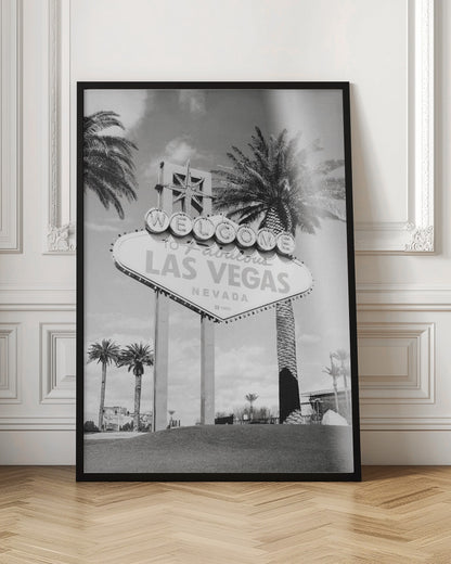 Las Vegas Sign Bw