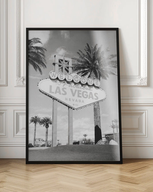 Las Vegas Sign Bw
