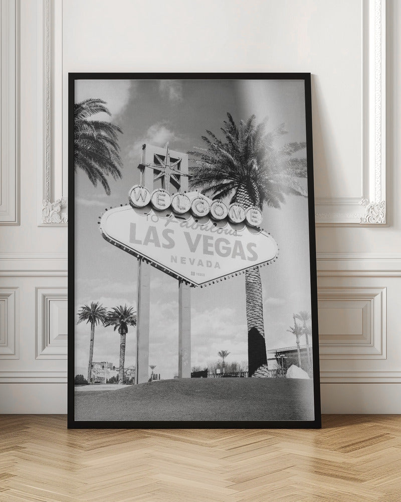 Las Vegas Sign Bw