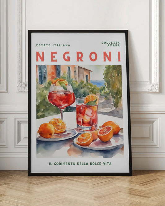 Negroni Vintage Cocktail Wall Art