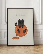 Load image into Gallery viewer, Black Cat Playfully Sitting In A Pumpkin
